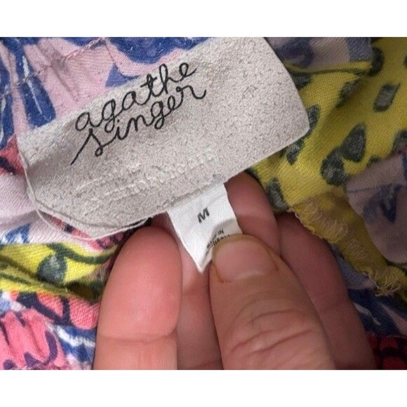 Anthropologie Agathe Singer Cheetah Flannel Sleep Pants Size M Colorful Designer - Picture 4 of 4